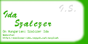 ida szalczer business card